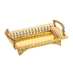 Gtzzot Golden Metal Tray for Domestic Purposes – Elegant and Durable Serving Tray for Every Occasion